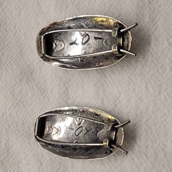 Sterling Silver and Turquoise Small Hair Barretts - Picture 3 of 4